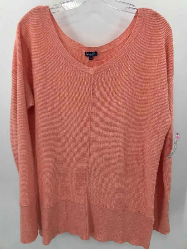 Pre-Owned Splendid Orange Size Large Sweater Faux Fur Fabric Real Fur Fabric Shearling Fabric