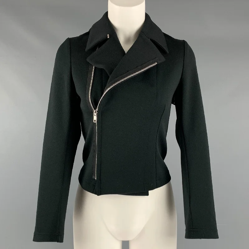 COMME des GARCONS Size S Black Polyester Solid Asymmetrical Jacket Corduroy Jacket Velvet Jacket Brocade Jacket
