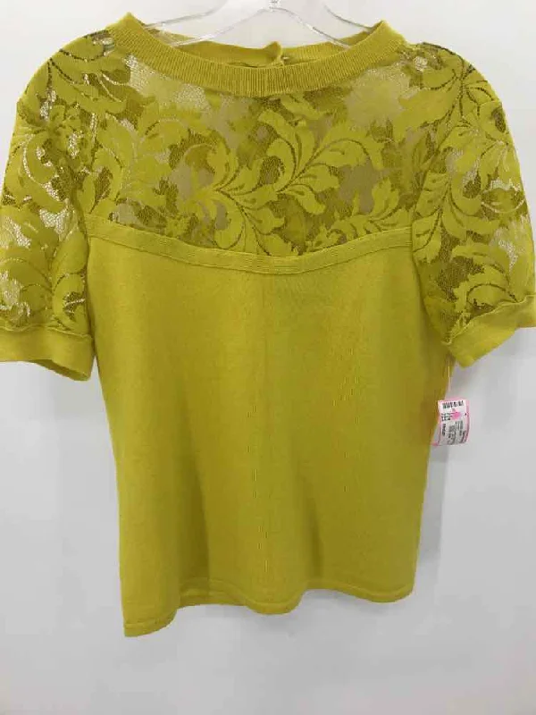 Pre-Owned Nanette Lepore Green Size Medium Sweater Neon Metallic Matte