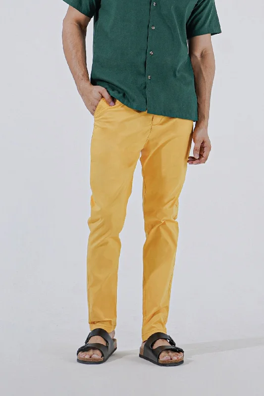 The Perfect Men Slim Fit Pants - Mustard Fashionable Jogger Pants