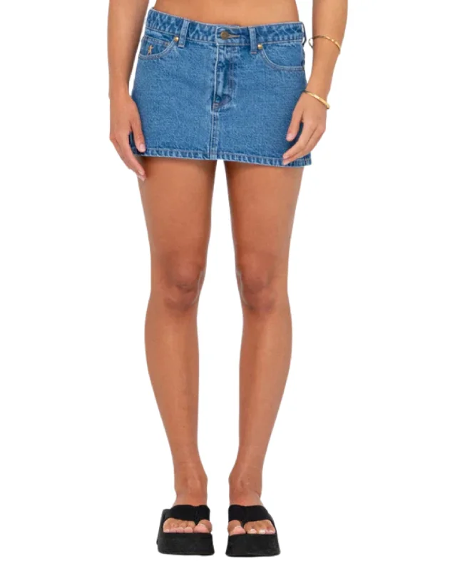 Risque Low Rise Denim Micro Skirt wool skirt breathable