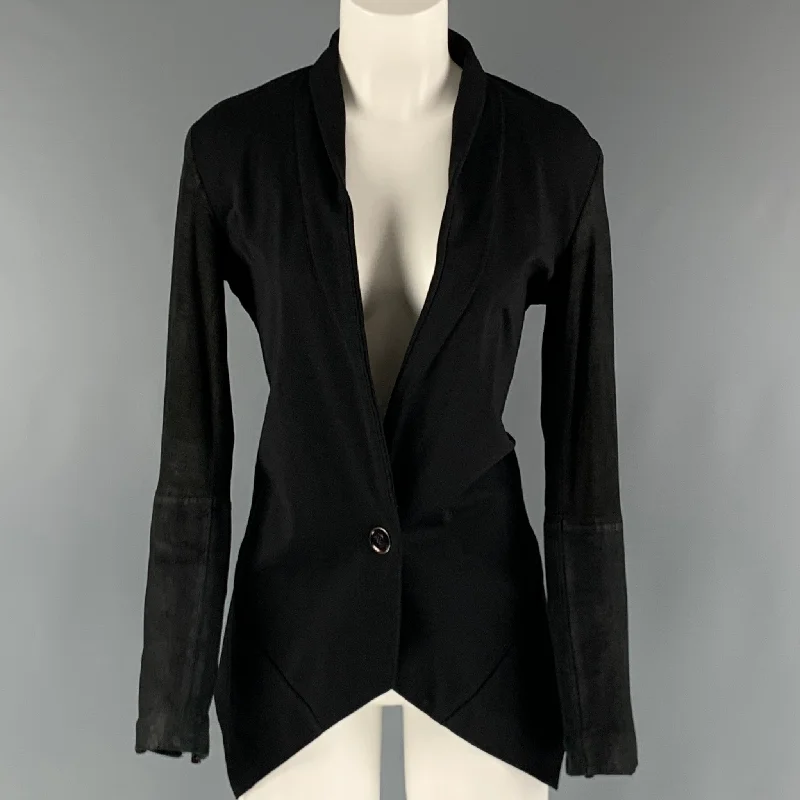 BOD & CHRISTENSEN Size S Black Rayon Blend Jacket Knit Jacket Woven Jacket Fleece Jacket