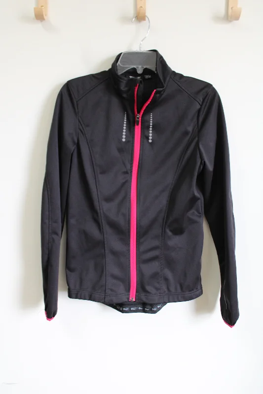 Crivit Black & Pink Zip Up Athletic Jacket | S Fleece Fabric Down Fabric Feather Fabric Crivit Black & Pink Zip Up Athletic Jacket | S Fleece Fabric Down Fabric Feather Fabric