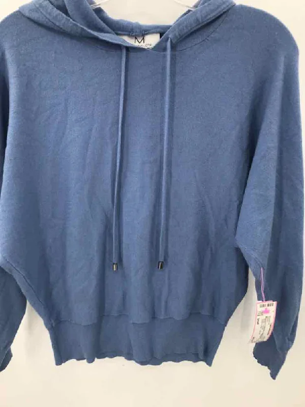 Pre-Owned Magaschoni Blue Size Small Hoodie Sweater Front Pockets Side Pockets Patch Pockets