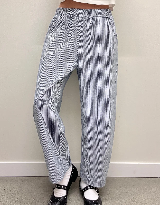 Arc Pants in Blue Stripe High-Waist Jeans