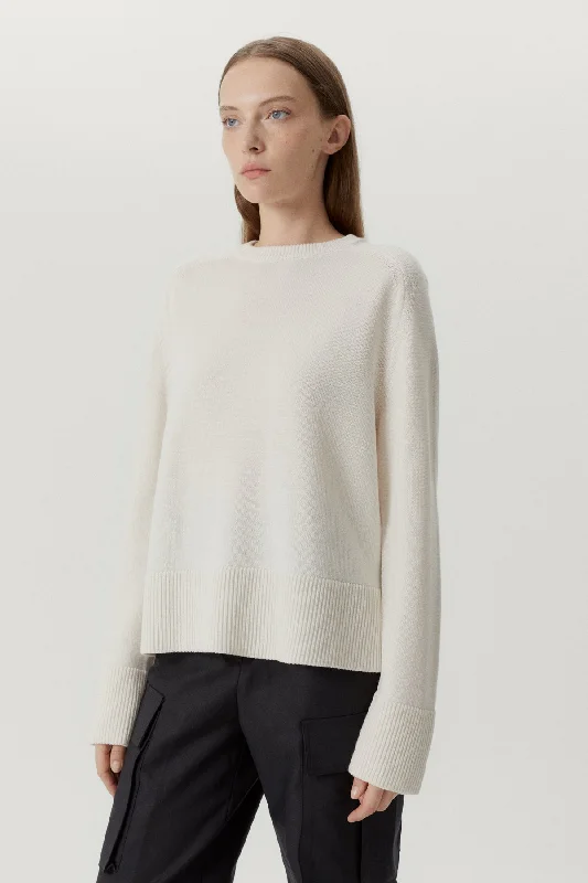 The Merino Wool Boxy Sweater Glossy Satin Silk