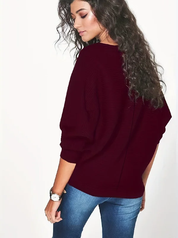 Basic Ribbed Mock Neck Sweater Bright Pastel Dark