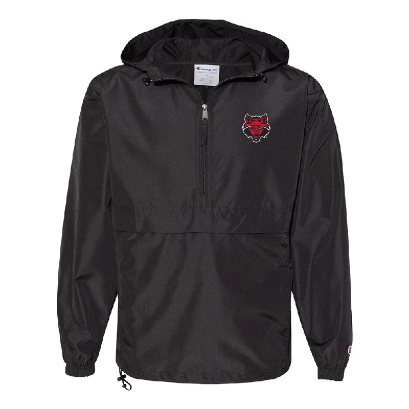 Arkansas State - NCAA Women's Cross Country : Veronique Gividen - Quarter Zip Jacket Notch Collar Peter Pan Collar Cowl Neck