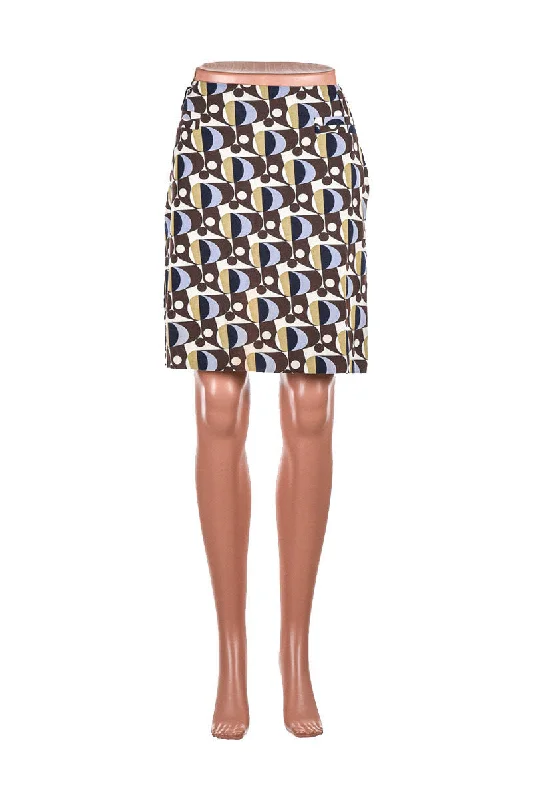 Geo Printed Skirt ribbed skirt waist