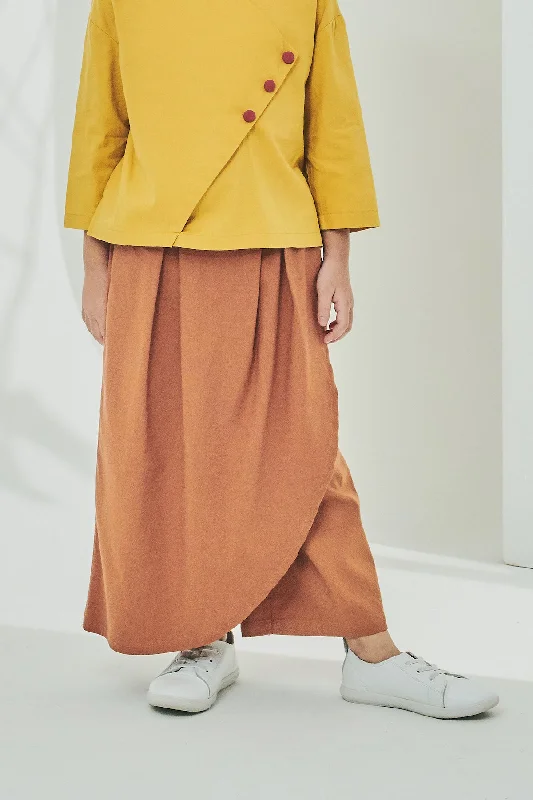 The Timur Skirt Pants - Almond Brown Elegant Trouser Pants