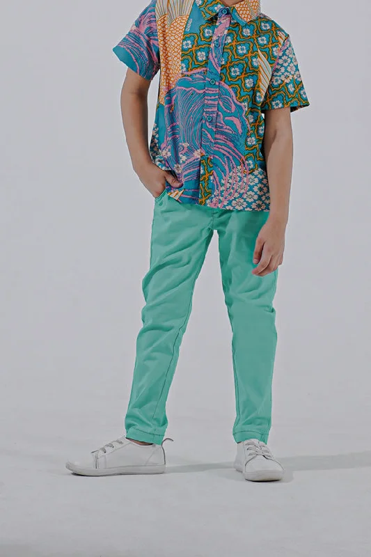 The Perfect Slim Fit Pants - Tiffany Green Modern Bootcut Pants