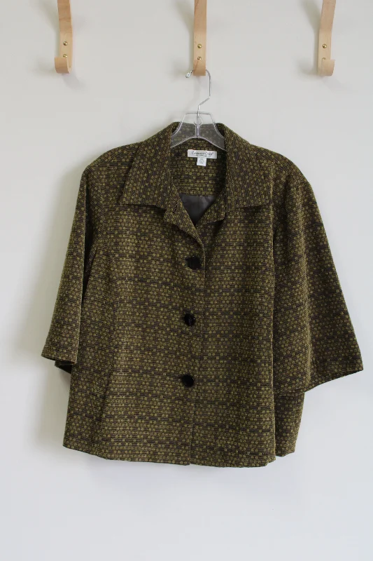 Coldwater Creek Green Light Jacket | XL Petite Wool Fabric Cashmere Fabric Tweed Fabric