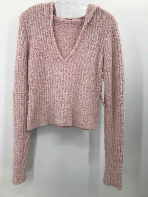 Pre-Owned Intimately Free People Pink Size Medium Hoodie Sweater Lightweight Heavyweight Midweight