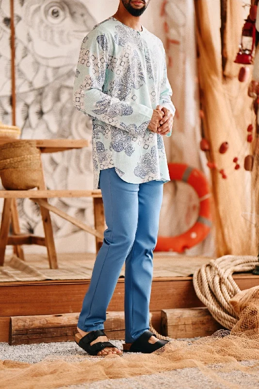 The Perfect Men Slim Fit Pants - Blue West Trendy High-Waist Trousers