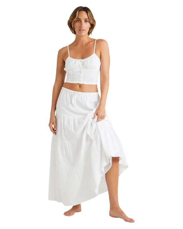Womens High Tides Maxi Skirt linen skirt natural