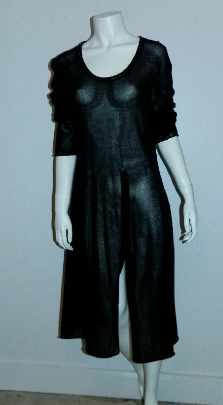 sheer weave RUNDHOLZ DIP abstract knit sweater dress OS Print Jacquard Patchwork
