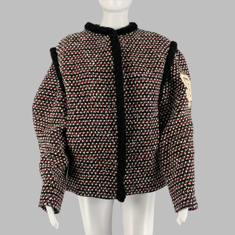 GUCCI MLB Giants Fall 2018 Size M Black Red & Silver Polyamide Embellishment Jacket Print Jacket Jacquard Jacket Embroidered Jacket