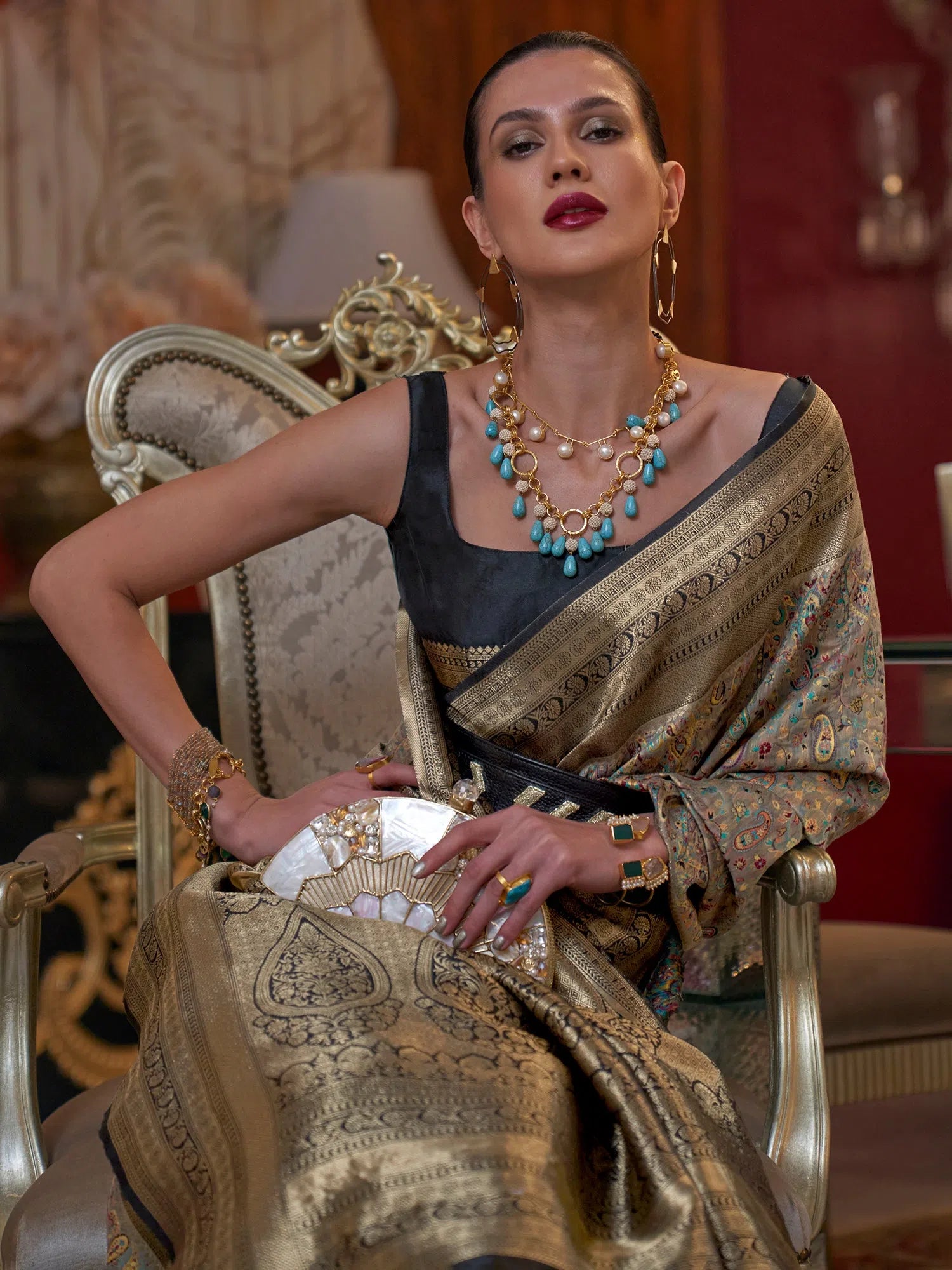 Saree Mall Women's Blend Grey Woven Design Designer Saree With Blouse Piece-KSHIDA319002 Double-Layered Blouse Saree Mall Women's Blend Grey Woven Design Designer Saree With Blouse Piece-KSHIDA319002 Double-Layered Blouse