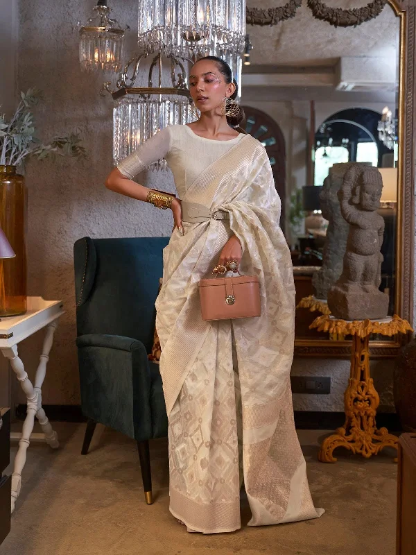 Saree Mall Women's Pure Linen Off White Woven Design Designer Saree With Blouse Piece-KAPAS300003 Chic Square Blouse Saree Mall Women's Pure Linen Off White Woven Design Designer Saree With Blouse Piece-KAPAS300003 Chic Square Blouse