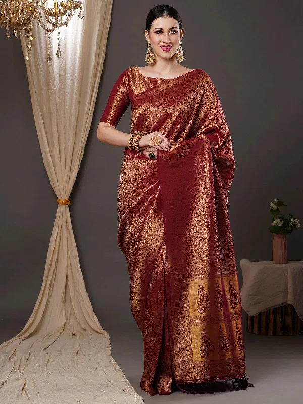 Saree Mall Women's Blend Burgundy Woven Design Designer Saree With Blouse Piece-15ALEKHA1502 Wrap Front Blouse Saree Mall Women's Blend Burgundy Woven Design Designer Saree With Blouse Piece-15ALEKHA1502 Wrap Front Blouse