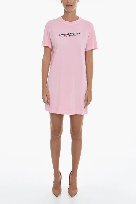 Diesel RED TAG Solid Color D-EGOR Tee Dress with Printed Logo Tunics Modern contemporary Diesel RED TAG Solid Color D-EGOR Tee Dress with Printed Logo Tunics Modern contemporary