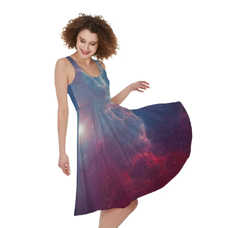 Dark Universe Galaxy Deep Space Print Sleeveless Knee Length Dress Tunics Gym athletic Dark Universe Galaxy Deep Space Print Sleeveless Knee Length Dress Tunics Gym athletic