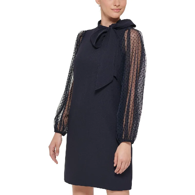 Vince Camuto Womens Petites Tie Neck Mini Cocktail and Party Dress Tunics Versatile functional Vince Camuto Womens Petites Tie Neck Mini Cocktail and Party Dress Tunics Versatile functional