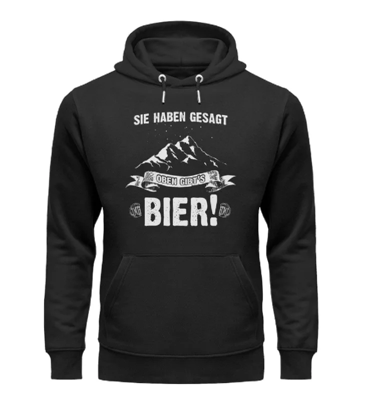 Sie haben gesagt oben gibts Bier - Unisex Premium Organic Hoodie Hoodie with Hem Applique Textured Unique Sie haben gesagt oben gibts Bier - Unisex Premium Organic Hoodie Hoodie with Hem Applique Textured Unique
